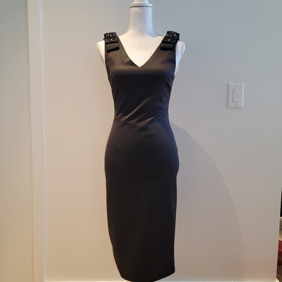 🖤 TED BAKER BOW SHOULDER BODYCON DRESS (BLACK) - Picture 3 of 8